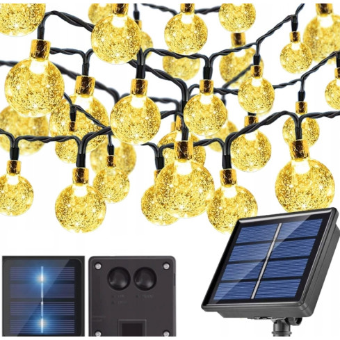 TG71398-1 Girlanda solarna, lampki solarne 20 led 5m, ogrodowa na balkon, sznur świetlny ciepły