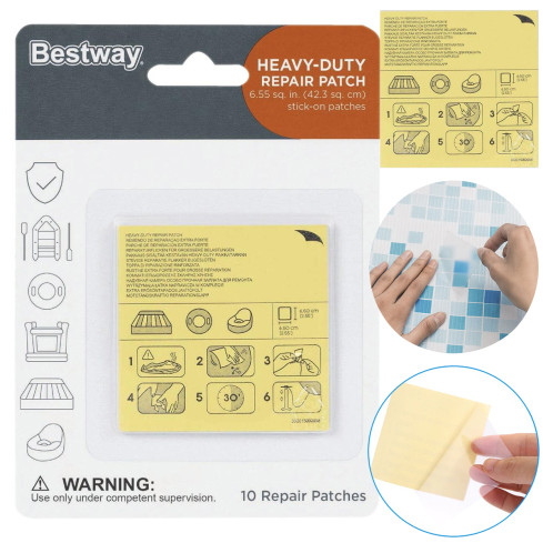 62068 Zestaw łatek naprawczych, łatki samoprzylepne do basenu materaca, zestaw 10szt.