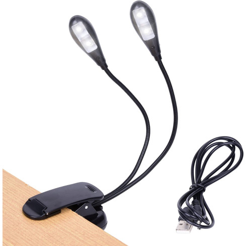 BB80 PODWÓJNA LAMPKA USB z KLIPSEM DO CZYTANIA PRACY