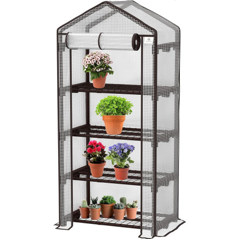 TG77665-2 SZKLARNIA OGRODOWA BALKONOWA regał 4 półki 160x70x50cm UV4 na BALKON FOLIAK