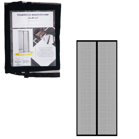 RB72 Moskitiera na drzwi okno balkonowe, siatka na balkon z magnesami, 210x100 magnetyczna