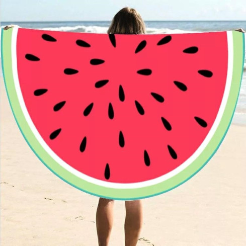 BQ50 RĘCZNIK CHUSTA PLAŻOWA ARBUZ OKRĄGŁA