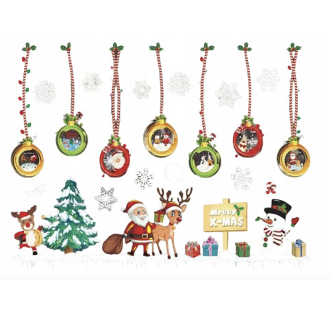 TG69421 DUŻE NAKLEJKI OKIENNE DEKORACJA NA SZYBĘ OKNO OZDOBA ŚWIĄTECZNA BOŻE NARODZENIE