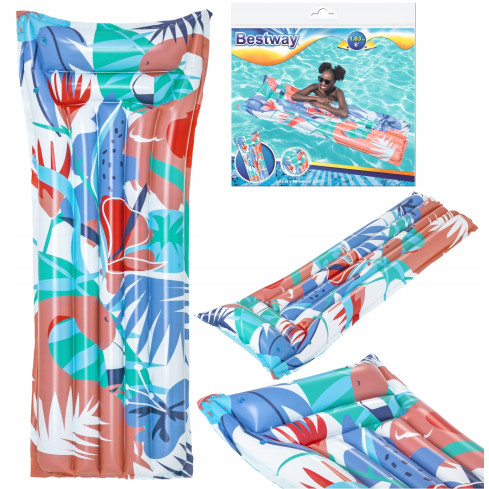 44033 MATERAC KOLOROWY PLAŻOWY DO PŁYWANIA KOLORY SZCZĘŚCIA BESTWAY 183X69CM