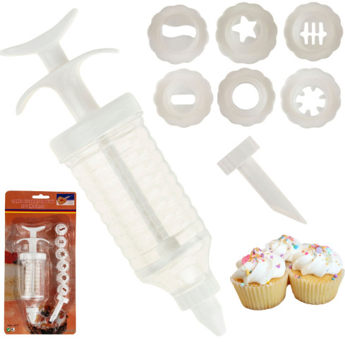 DO48 DEKORATOR SZPRYCA DO TORTÓW CIAST STRZYKAWKA + 8 KOŃCÓWEK