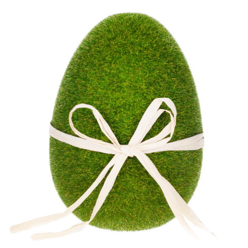 TG55575 JAJKO WIELKANOCNE FLOKOWANE ZIELONE ZAMSZOWE 20CM