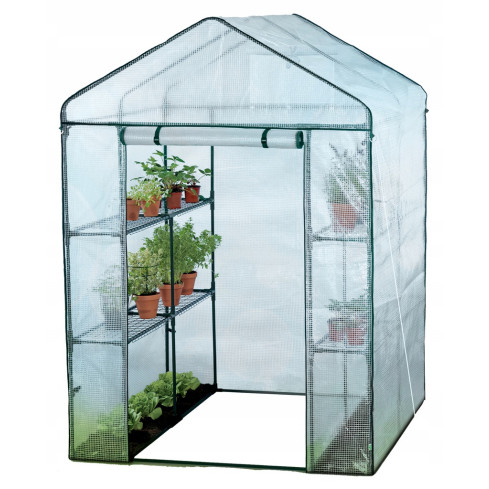 TUN5460 SZKLARNIA OGRODOWA tunel foliowy Z PÓŁKAMI rozsady