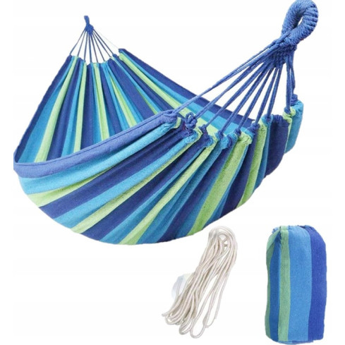 RB38 HAMAK OGRODOWY 2-OSOBOWY BUJAK HUŚTAWKA LEŻAK POKROWIEC 230x160 CM + linki