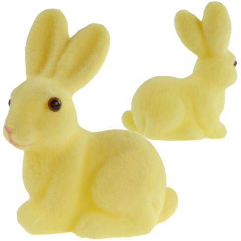 TG63601-2 ZAJĄC ZAJĄCZEK WELUROWY KRÓLIK WIELKANOCNY OZDOBA NA STROIK 10cm zółty