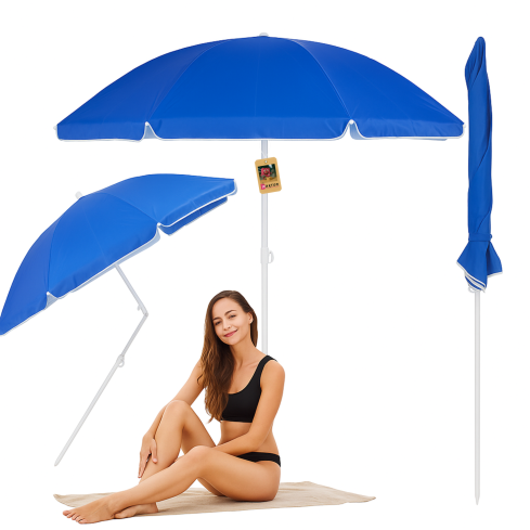 GAO8364 PARASOL PLAŻOWY OGRODOWY ŁAMANY Z FILTREM UPF 30+ 155CM