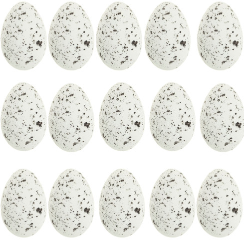 TG35939-1 15x Jajka wielkanocne, jajeczka przepiórcze nakrapiane, ozdoby do koszyczka wielkanocnego