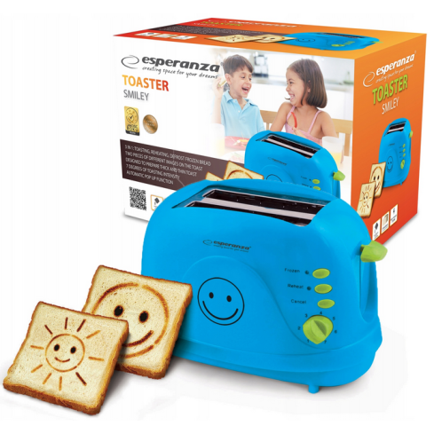 ES144N TOSTER WYPEIKAJĄCY OBRAZKI SMILEY NIEBIESKI ESPERANZA