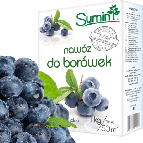 SUM12 Nawóz do borówek, Sumin, nawóz 1kg, optymalny skład, do nawożenia borówek