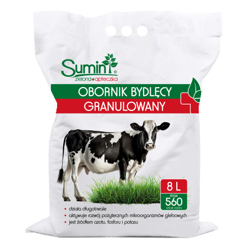 SUM56 SUMIN OBORNIK BYDLĘCY GRANULOWANY NAWÓZ NATURALNY AZOT FOSFOR POTAS 8L