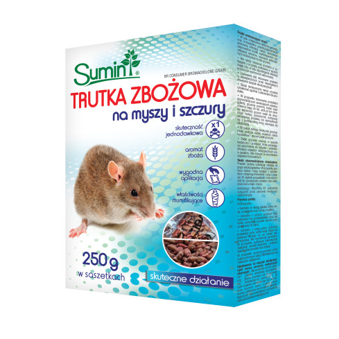 SUM60 SUMIN TRUTKA TRUCIZNA NA MYSZY SZCZURY GRYZONIE ZBOŻOWA 29PPM 250G(2X125G)