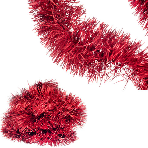 TG76146-2 ŁAŃCUCH CHOINKOWY CZERWONY CHOINKA OZDOBA BOMBKA