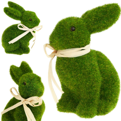 TG55596 KRÓLIK FLOKOWANY WIELKANOCNY ZAJĄC ZAJĄCZEK FIGURKA OZDOBNA