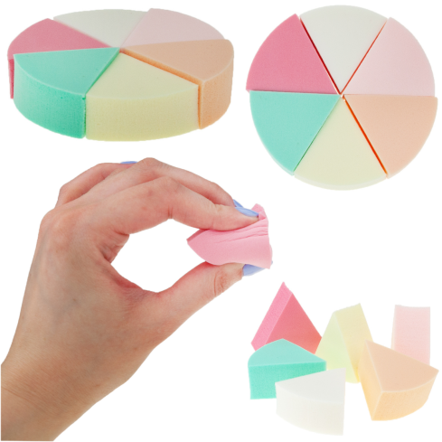 TG56463 GĄBECZKI DO MAKIJAŻU GĄBKA TRÓJKĄTNA 6SZT PUDRU