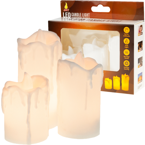 TG59652 ŚWIECZKI LED ZESTAW 3SZT. WKŁAD DO ZNICZA JAK WOSK