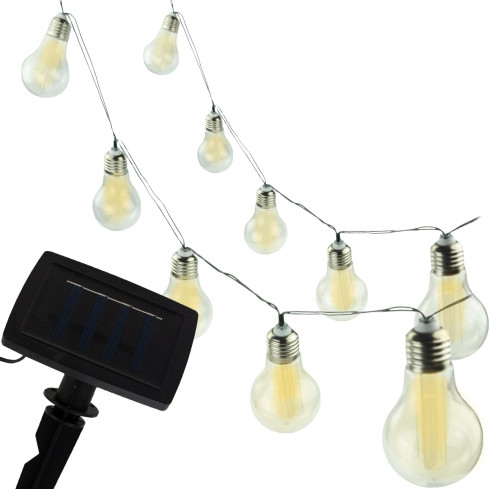 TG60455 Girlanda solarna, solarne żarówki, sznur świetlny, łańcuch ogrodowy na balkon
