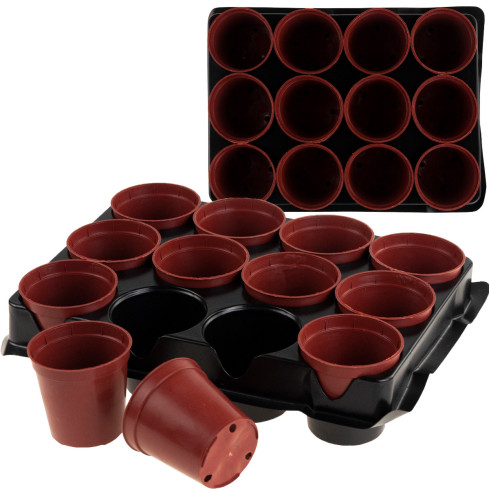 TG67324 DONICZKI PRODUKCYJNE multiplaty DO ROZSAD WYSIEWU SADZONEK12SZT +PALETKA