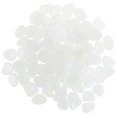 TG67713-2 Kamienie świecące, fluorescencyjne kamyki 100szt., białe kamyczki dekoracyjne