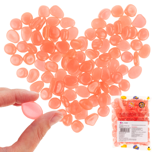 TG67713-6 Kamyki świecące, kamienie fluorescencyjne, 100 sztuk ozdobne