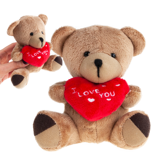 TG75260 BRĄZOWY MIŚ WALENTYNKI MIKOŁAJKI SERCE I LOVE YOU PLUSZAK