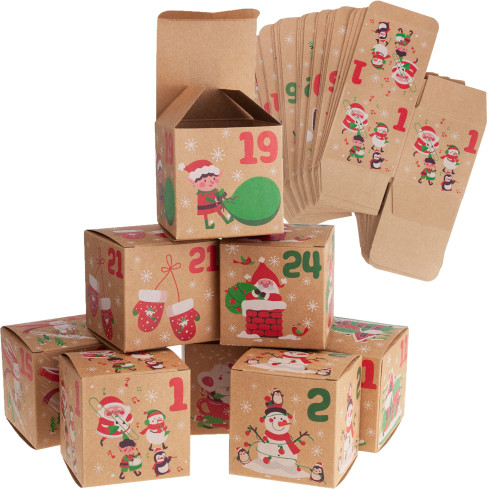 TG76370 KALENDARZ ADWENTOWY PUDEŁKA ADWENT ŚWIĘTA DIY HAND MADE PUSTY