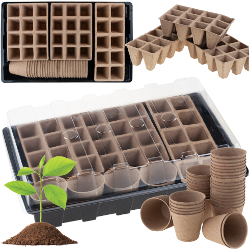 TG77613 Zestaw do rozsad, miniszklarnia do sadzonek, doniczki torfowe