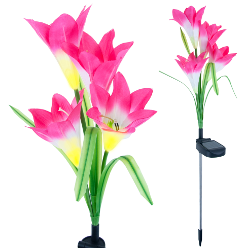 TG77663 KWIATY SOLARNA DO OGRODU BALKON WBIJANE LILIA CZUJNIK ZMIERZCHU