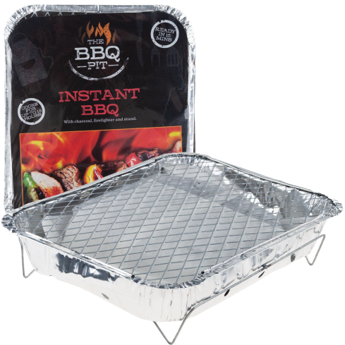 TG77664 Grill jednorazowy, grill turystyczny, tacka podpałka, ruszt na działkę, BBQ piknik