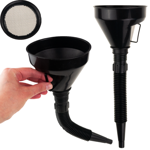 TG77672 LEJEK DO PALIWA OLEJU PŁYNÓW Z SITKIEM SITKO PLASTIKOWY UNIWERSALNY OKRĄGŁY