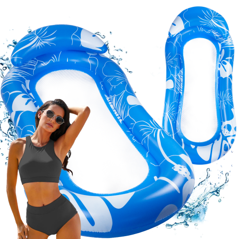 TG77796 MATERAC DMUCHANY PLAŻOWY DO PŁYWANIA Z SIATKĄ PODUSZKA NA BASEN