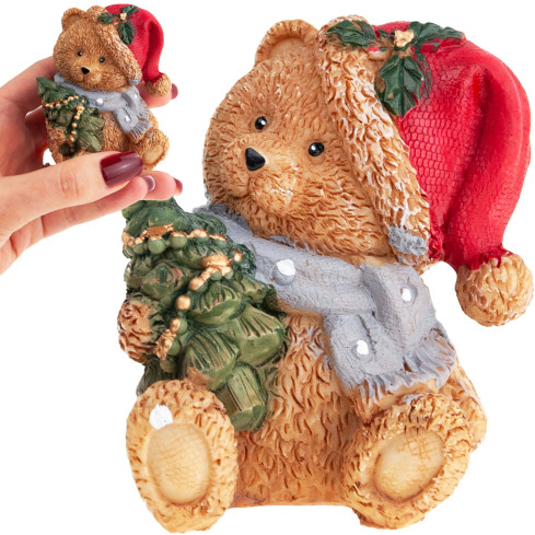 TG79572-1 MIS POLIREZIN OZDOBA BOŻONARODZENIOWA FIGURKA MISIU MIKOŁAJKI