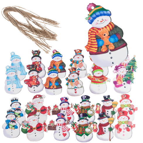 TG81338 BAŁWANKI ZAWIESZKI DREWNIANE BOMBKI OZDOBY ŚWIĄTECZNE na CHOINKĘ