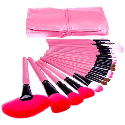 UR97 PĘDZLE DO MAKIJAŻU ZESTAW 24SZT różowe