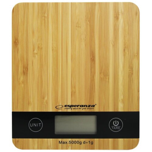 ES39 BAMBO CYFROWA WAGA KUCHENNA DO 5kg DREWNIANA