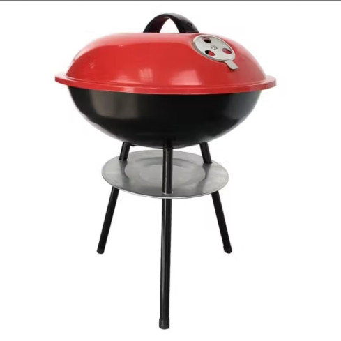 TG71417 Grill węglowy na brykiet, gril przenośny z pokrywą, popielnik