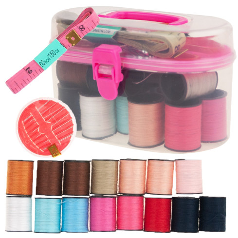 3123 ZESTAW KRAWIECKI PRZYBORNIK DO SZYCIA AKCESORIA XL NICI IGŁY OPAKOWANIE