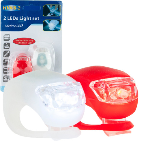 ZW39 DIODOWA LAMPKA ROWEROWA LED PRZÓD TYŁ 2 SZT