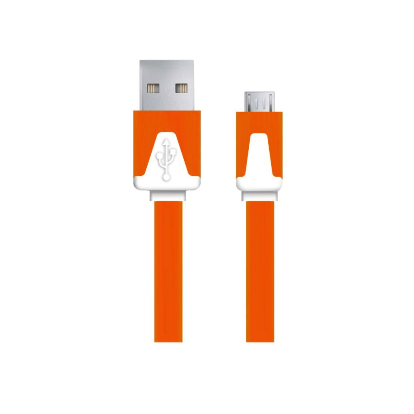 EB183O ESPERANZA KABEL MICRO USB 2.0 A-B M/M 1.0M PŁASKI POMARAŃCZOWY