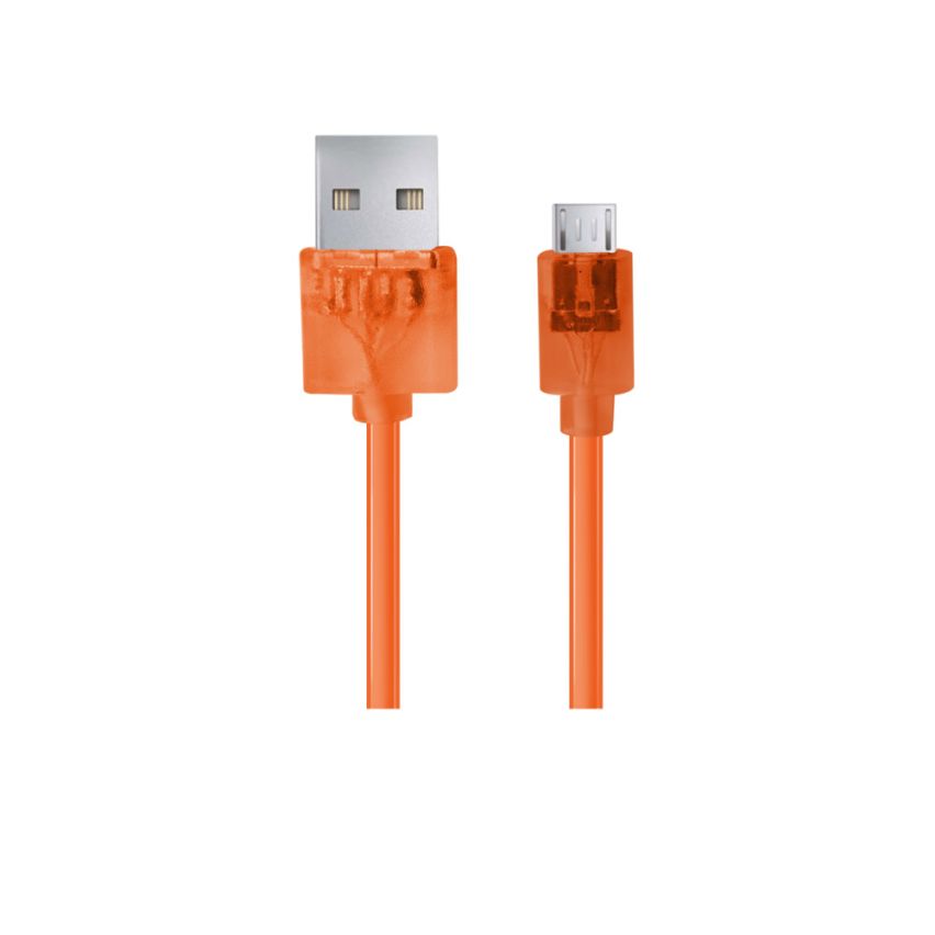 EB184O ESPERANZA KABEL MICRO USB 2.0 A-B M/M 1.0M POMARAŃCZOWY TRANSPARENTNY