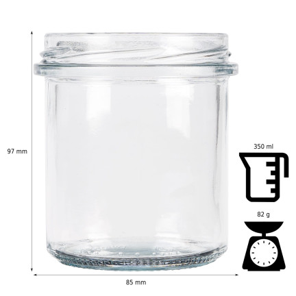 PAC3500/82 SŁOIK SŁOIKI SZKLANE 350 ml na PRZETWORY OGÓRKI MIÓD NALEWKI SOSY FI82