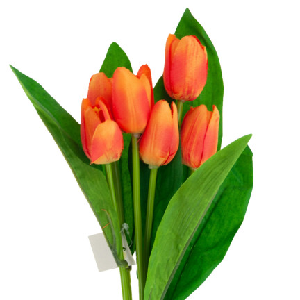 07750-7 TULIPAN BUKIET 6SZT pomarańczowy sztuczne kwiaty