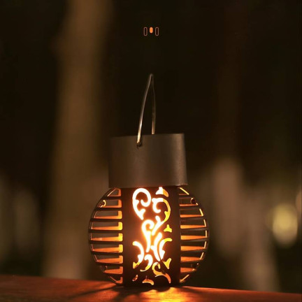 TG60446 Lampa solarna, pochodnia, lampka led wisząca, lampion loft, ażur