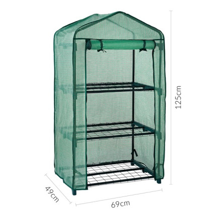 TG71366 MINI SZKLARNIA BALKONOWA PÓŁKI FOLIA ROZSADNIK DO WYSIEWU ZIELNIK 125x69x49