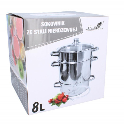 WOT9008 SOKOWNIK NIERDZEWNY 8L DUŻY GARNEK DO SOKÓW PAROWY ZE STALI