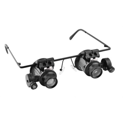KK66 OKULARY ZEGARMISTRZOWSKIE LUPA 20x LED