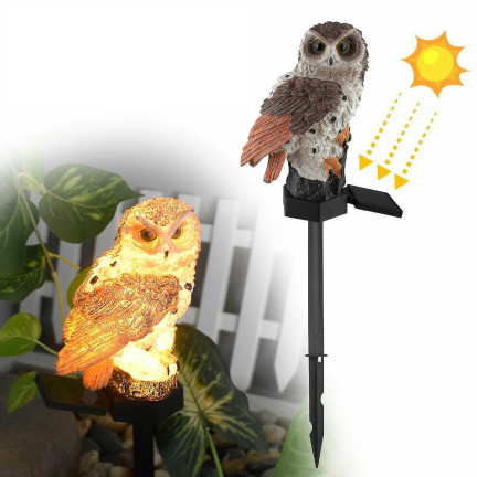 TG71281 Lampa solarna sowa, led ogrodowa, lampka wbijana, dekoracja do ogrodu